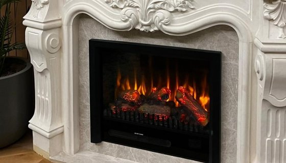 EMPRADOR LİGHT ŞÖMİNE ETRAFI MERMER VE ADIMLIK TAŞI, BEYAZ LİMRA TAŞI DEKORATİF ŞÖMİNE